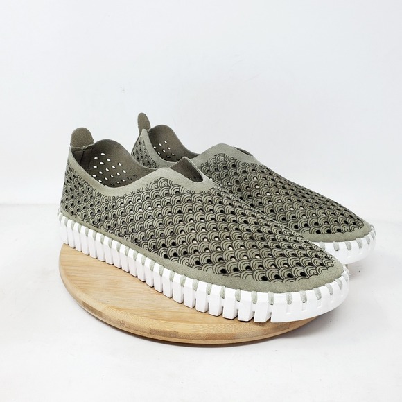 Ilse Jacobsen Tulip 139 Shoes Women 39 Green Slip On Comfort Loafer Sneakers - Picture 2 of 12